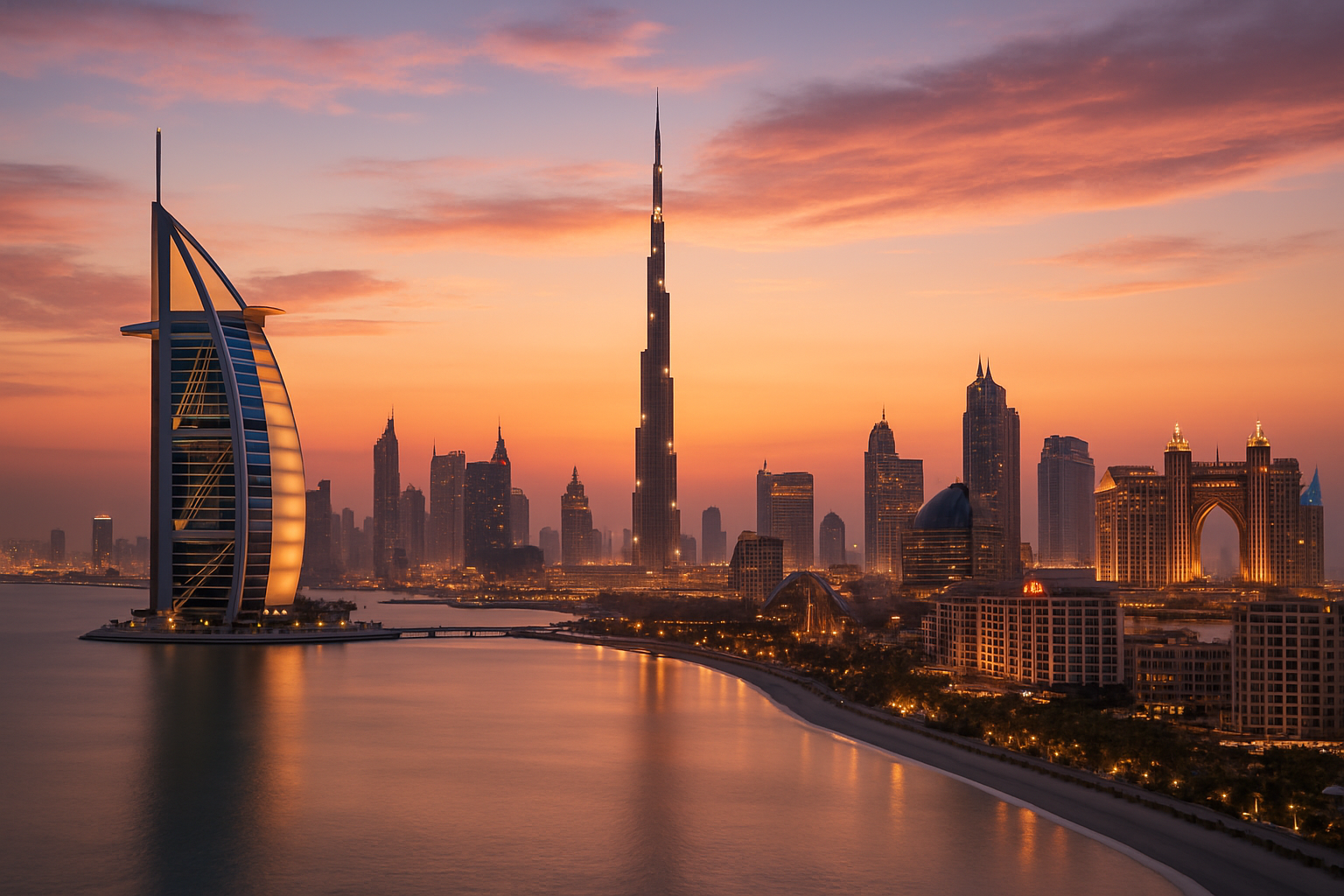 Breathtaking Dubai skyline with luxury hotels